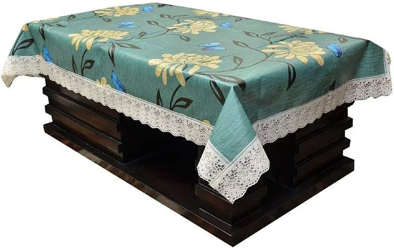 SHREE SHYAM TEXTILES Floral 2 Seater Table Cover  (Green, PVC)