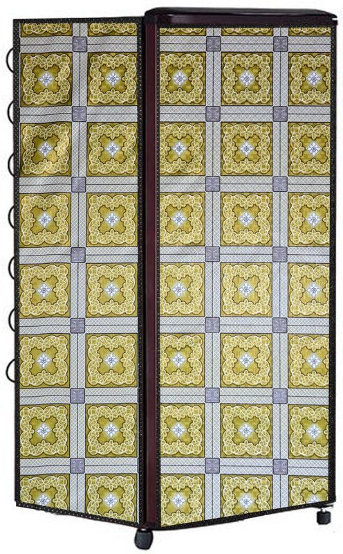 AAVYA UNIQUE FASHION Refrigerator Cover  (Width: 53 cm, Gold,White)