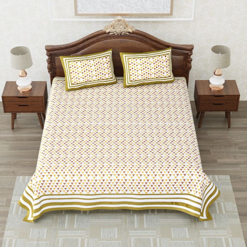200 TC Cotton Double King Bedsheet  (Pack of 1, Design12)