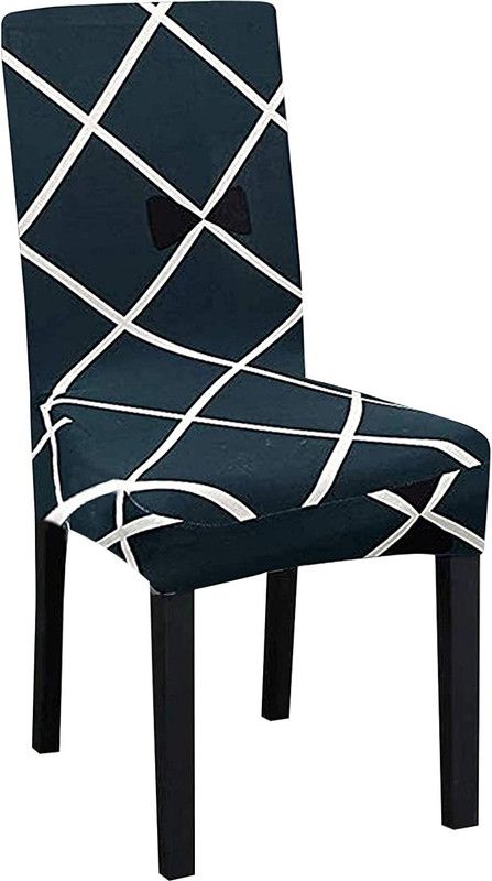 DEEJAY Polycotton Striped Chair Cover  (Blue Diamond Pack of 1)