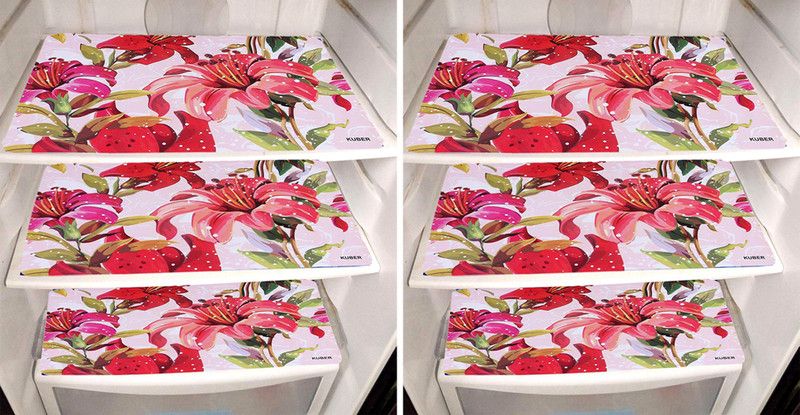 KUBER INDUSTRIES Fridge Mat  (Width: 32 cm, Pink)