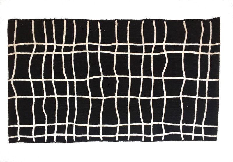 RADRUGS Black Chenille Carpet  (60 cm, X 120 cm, Rectangle)