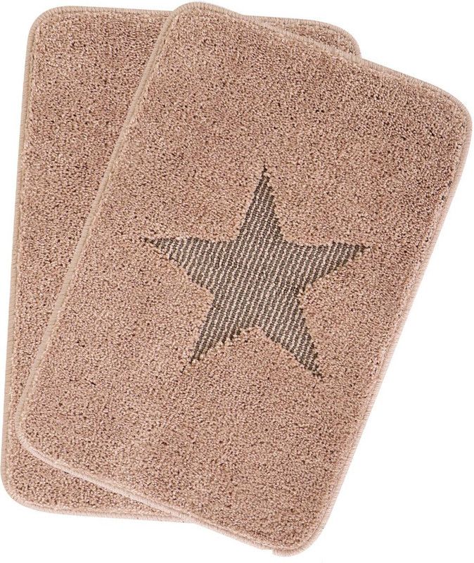 HOKiPO Microfiber Bathroom Mat  (Peach, Medium, Pack of 2)