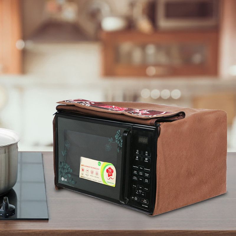 E-Retailer Microwave Oven Cover  (Width: 51 cm, Brown)