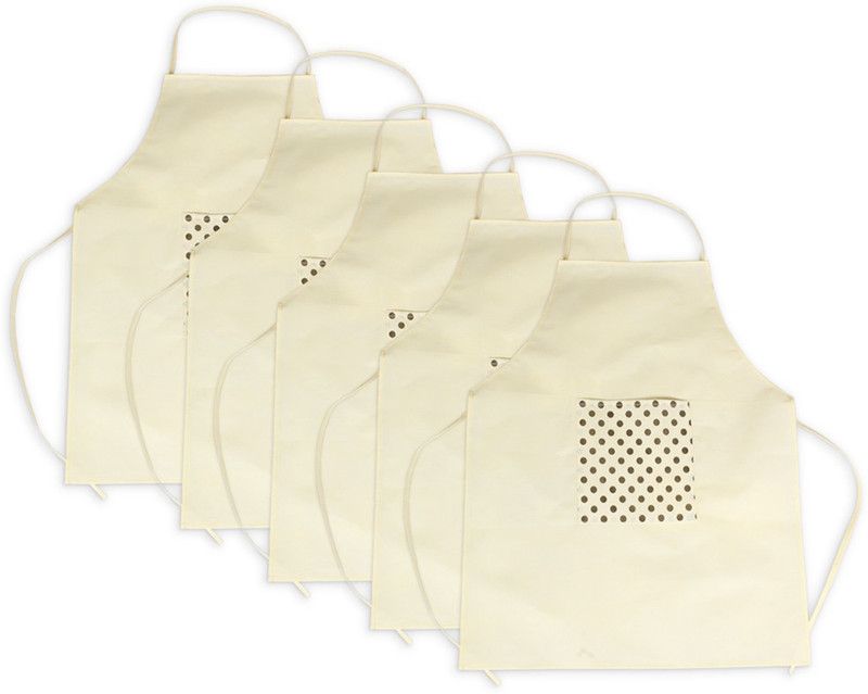 PrettyKrafts Blended Home Use Apron - Free Size  (Multicolor, Pack of 5)