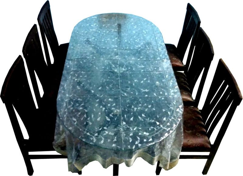 DEEROSITA Printed 6 Seater Table Cover  (Gold, PVC (Polyvinyl Chloride))