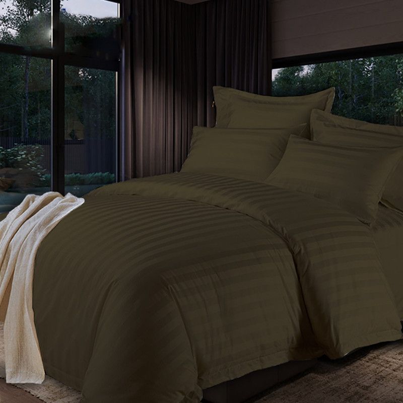 AVI King Cotton Duvet Cover  (Grey)