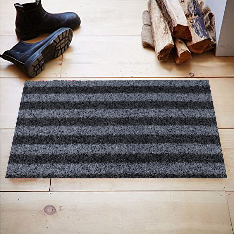KUBER INDUSTRIES Rubber Door Mat  (Black, Grey, Free)