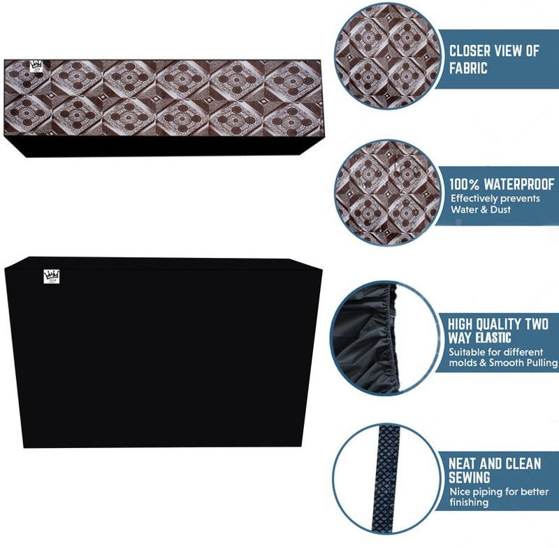 KingMatters Air Conditioner Cover  (Width: 82 cm, White, Grey)