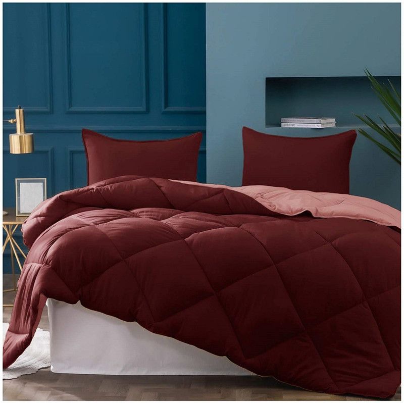 SINGH BROTHERS Solid Double Comforter for Mild Winter  (Cotton, Red & Rose)