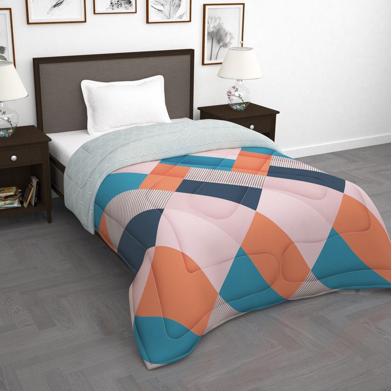 Story@home Printed Single Comforter for AC Room  (Polyester, Light Orange)