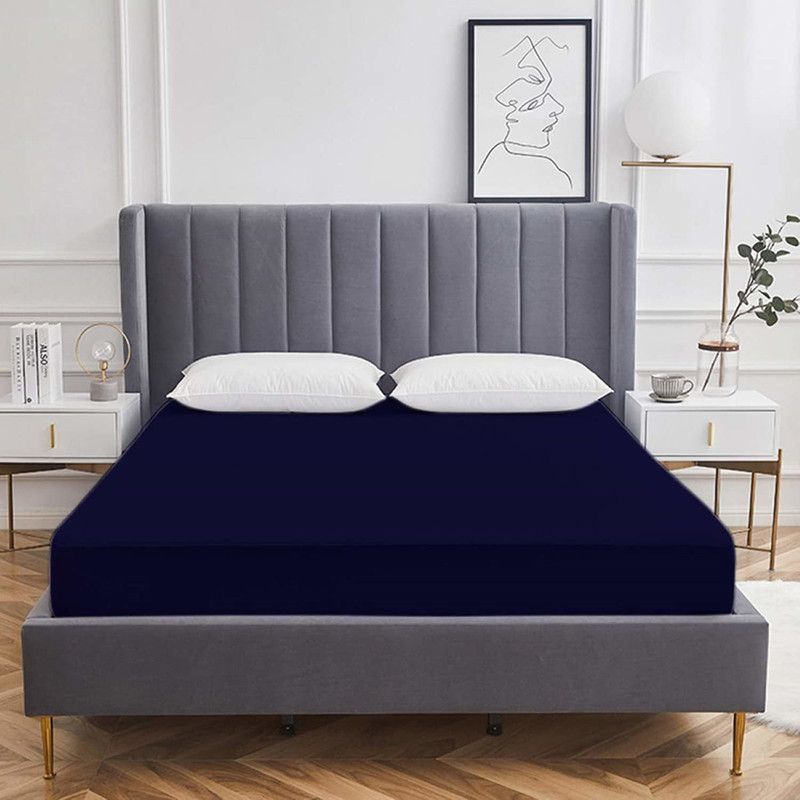 EVERDECOR Fitted King Size Waterproof Mattress Cover  (Blue)