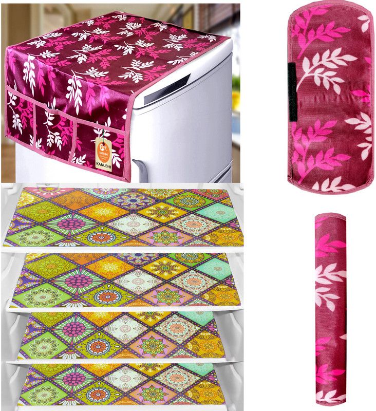 Kanushi Industries Refrigerator Cover  (Width: 99 cm, Purple)