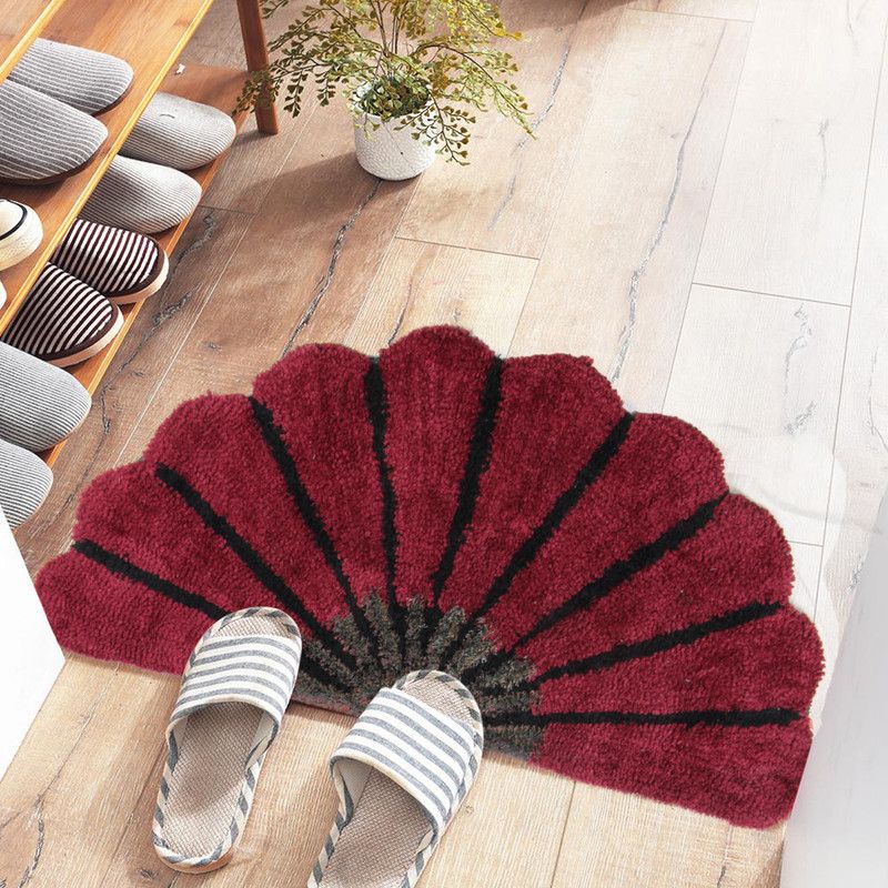 KALYAN GLOBAL Maroon Polyester Area Rug  (51 cm, X 132 cm, Abstract)