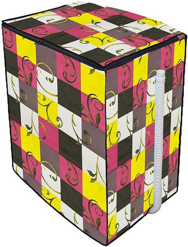 Fabrious Semi-Automatic Washing Machine Cover  (Width: 89 cm, Pink, Yellow)