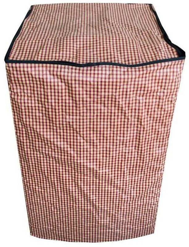 Stylista Top Loading Washing Machine Cover  (Width: 66 cm, White, Brown)