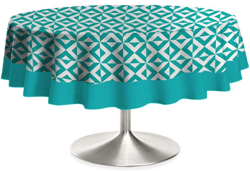 Flipkart SmartBuy Geometric 4 Seater Table Cover  (Blue, Cotton)
