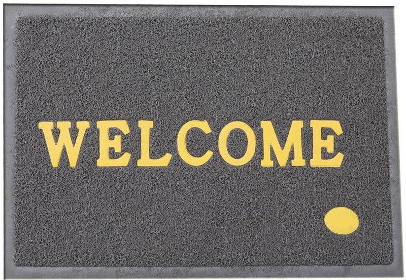 NRJ WORLD Rubber Door Mat  (Grey, Large)