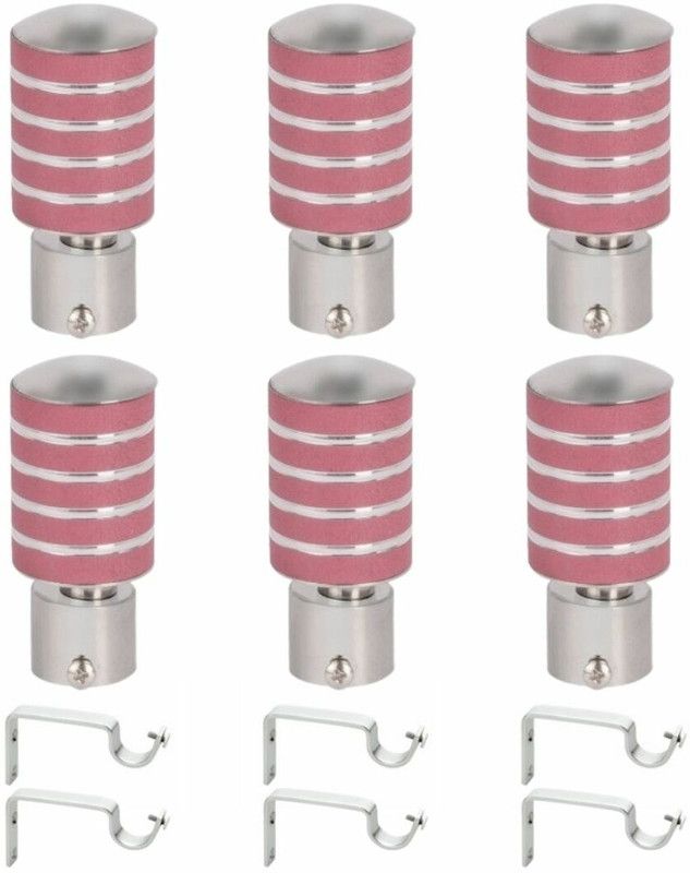 Harold Pink Rod Rail Bracket, Curtain Knobs Metal  (Pack of 12)