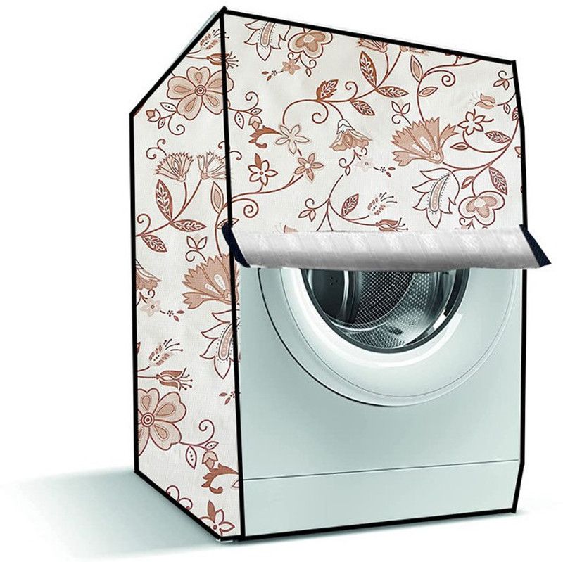 Delideal Front Loading Washing Machine Cover  (Width: 67 cm, Light Brown, White)