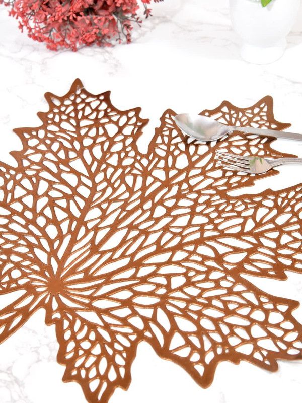Dakshya Industries Cut Corner Pack of 2 Table Placemat  (Brown, PVC)