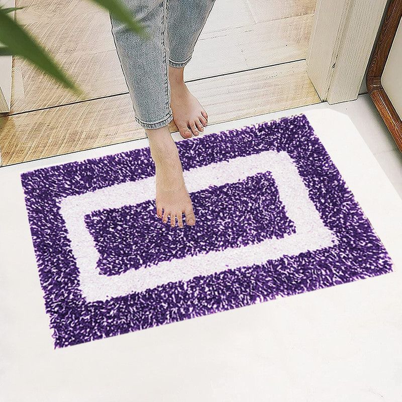 STATUS Cotton Door Mat  (Purple, Medium)
