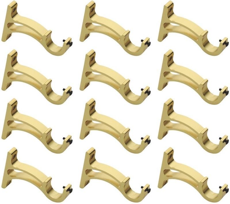 ZYREX Gold Curtain Knobs, Rod Rail Bracket Metal  (Pack of 12)