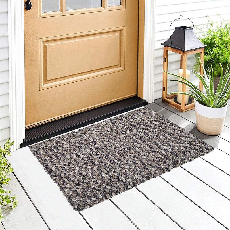 Krazy Decor Microfiber Door Mat  (Black Grey 2, Medium, Pack of 3)