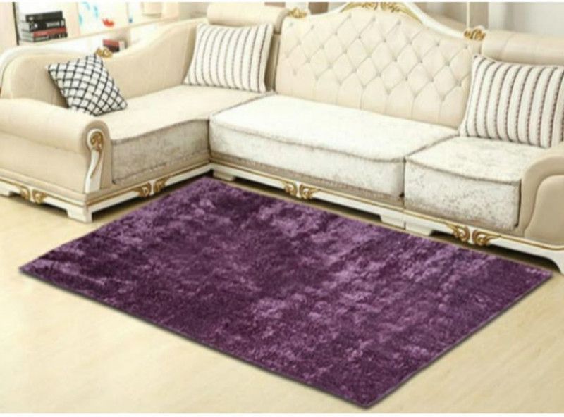 RM Handloom Purple Polyester Carpet  (122 cm, X 183 cm, Rectangle)