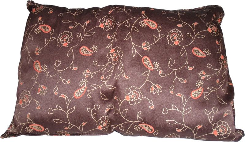 NIRU Polyester Fibre Floral Sleeping Pillow Pack of 1  (Brown)