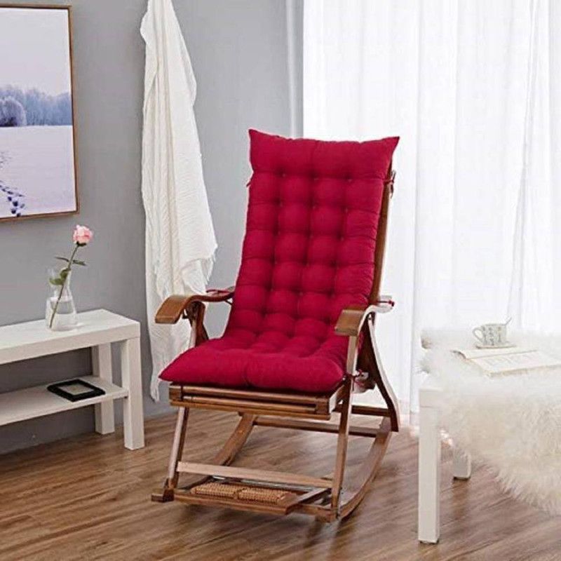 Festoon Creation Microfibre Solid Chair Pad Pack of 1  (Pink)