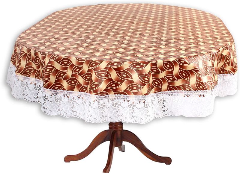 STYLISTA Printed 4 Seater Table Cover  (Brown, PVC)