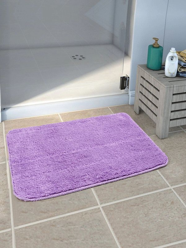 Saral Home Microfiber Bathroom Mat  (Purple, Medium)