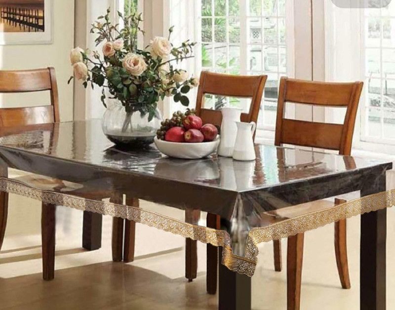 STYLZI Solid 4 Seater Table Cover  (Trasparent, PVC)