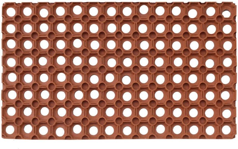 Somadev Rubber Bathroom Mat  (Brown, Medium)