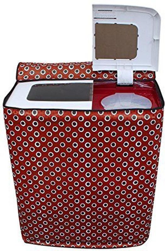 TSNT Semi-Automatic Washing Machine Cover  (Width: 90 cm, Red, White)