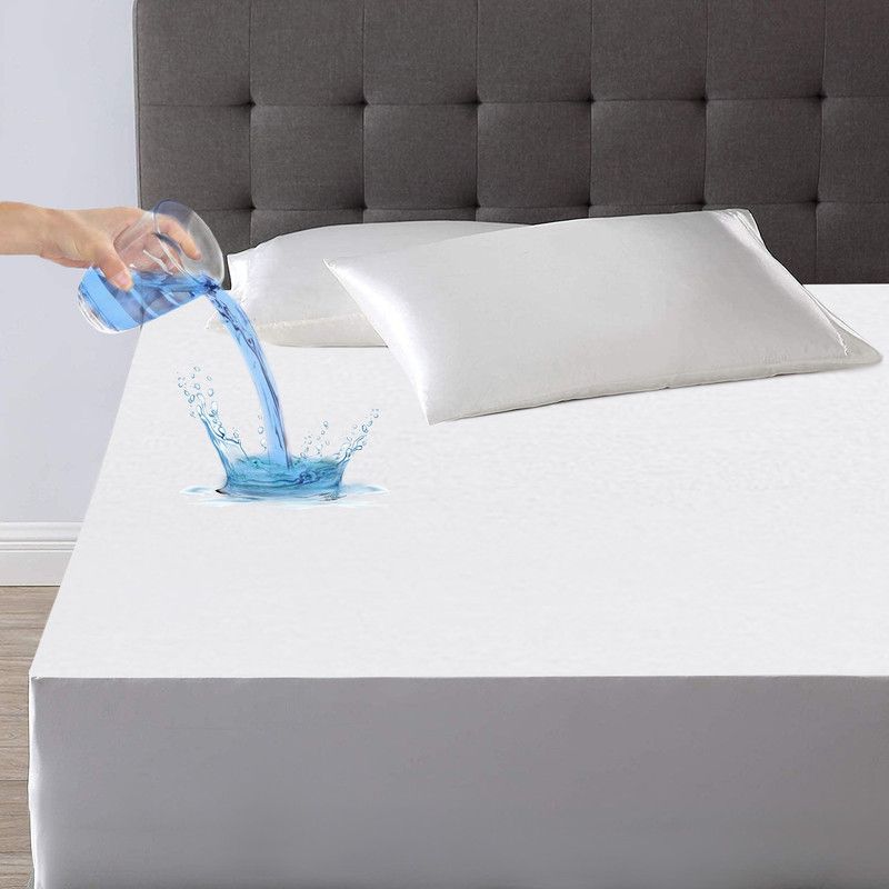 URBANBEDDINGS Fitted Double Size Waterproof Mattress Cover  (White)