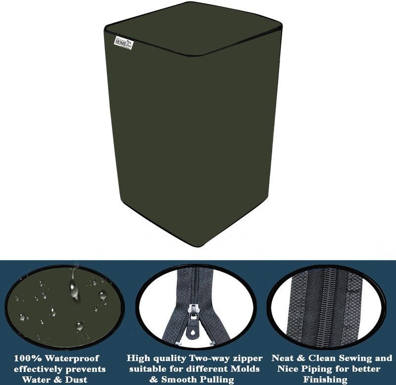 wellhome decor Furnishing Top Loading Washing Machine Cover  (Width: 49 cm, Plain Green)