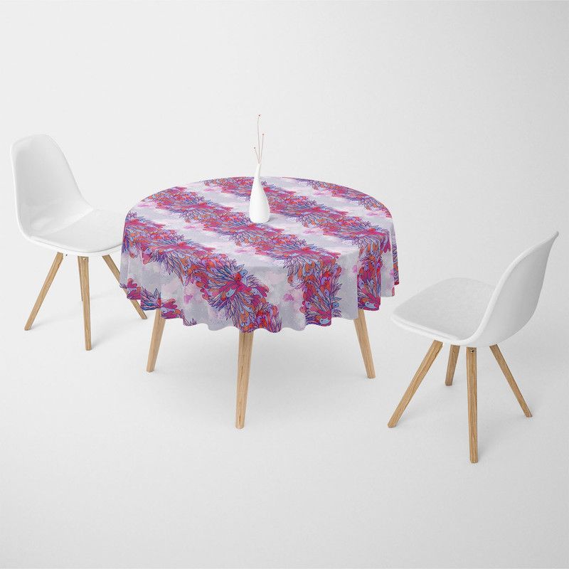 Artzfolio Printed 4 Seater Table Cover  (Multicolor, Velvet)