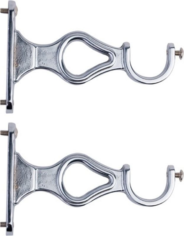 casagold Silver Rod Rail Bracket Metal  (Pack of 2)