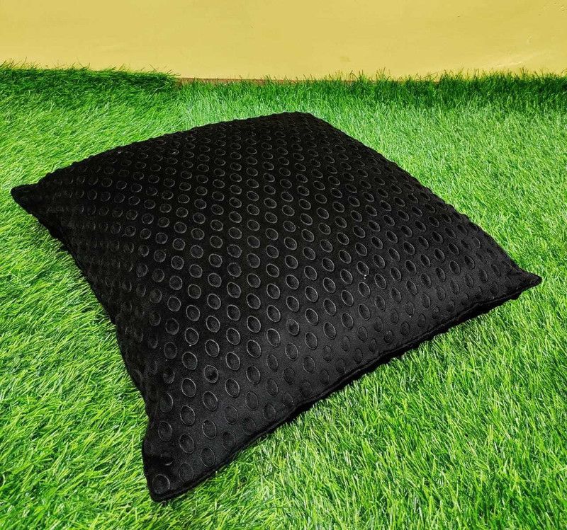 Amoura Memory Foam Solid Cushion Pack of 1  (Black)