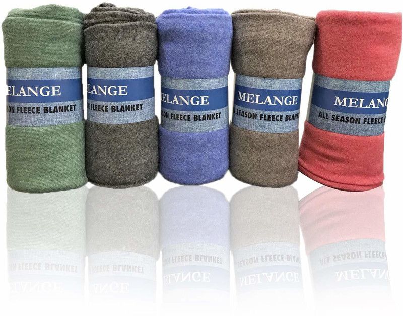 Satcap India Solid Single Fleece Blanket for AC Room  (Polyester, Green, Grey, Blue, Brown, Pink)