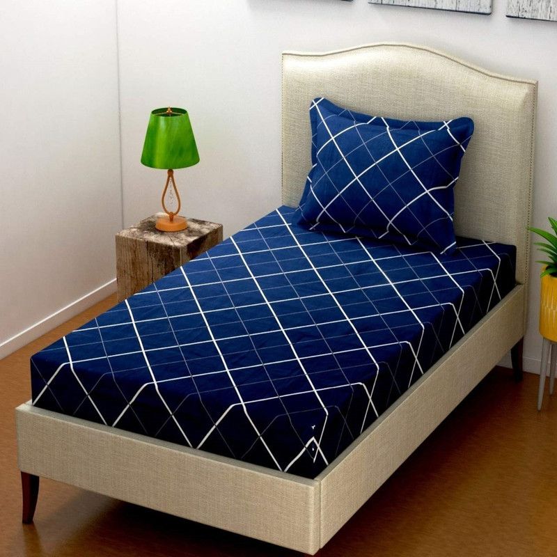 150 TC Microfiber Single Checkered Bedsheet  (Pack of 1, MULTICOLOR)