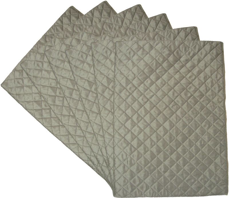 HOME SHINE Rectangular Pack of 6 Table Placemat  (Grey, Polyester)