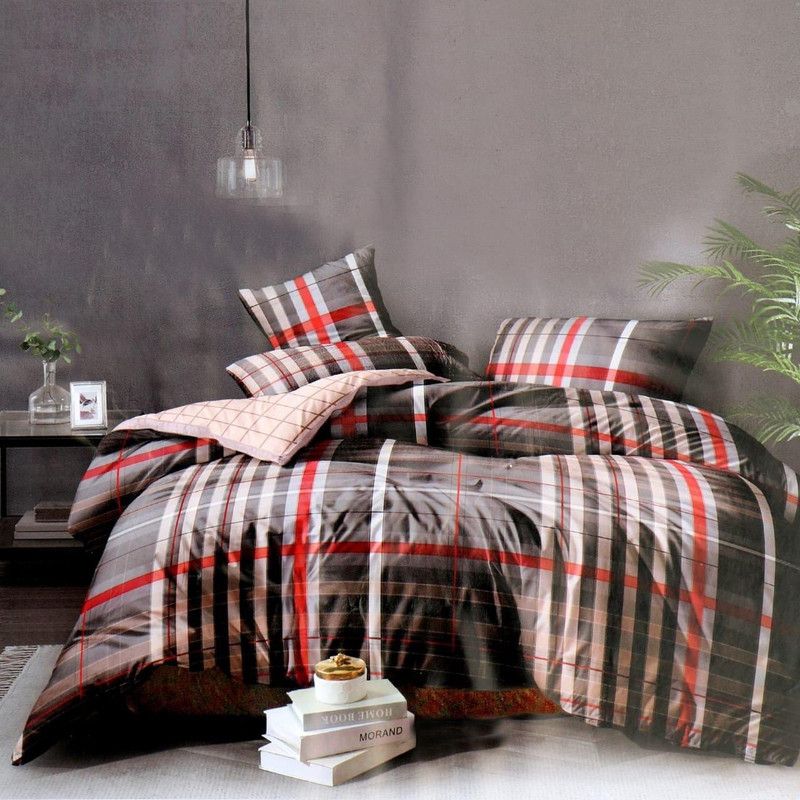 K S Decor 200 TC Cotton Double Printed Flat Bedsheet  (Pack of 1, Multicolor)
