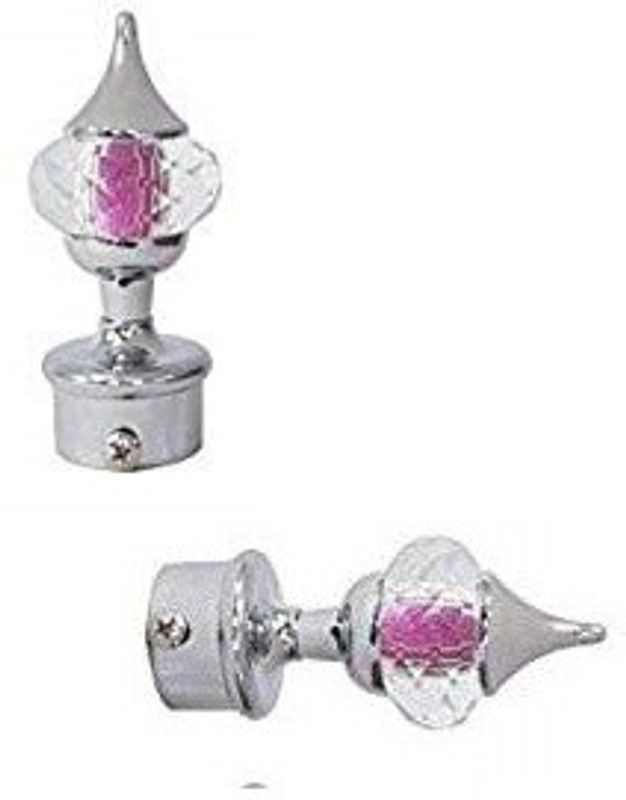 tajhardwaregallery Pink, Silver Curtain Knobs Metal