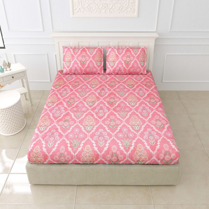 210 TC Microfiber Double King Printed Bedsheet  (Pack of 1, Design06)