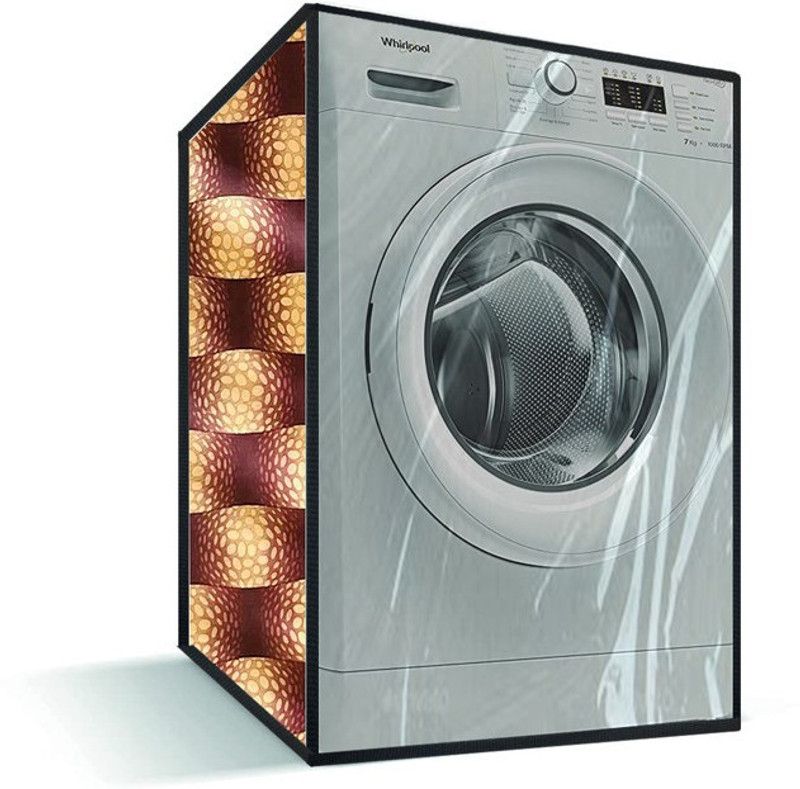 JM Homefurnishings Front Loading Washing Machine Cover  (Width: 66 cm, Brown, Yellow)
