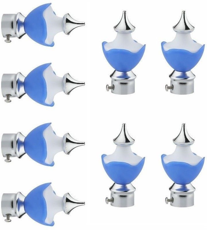 LivesUp Blue Rod Rail Bracket, Curtain Knobs Metal  (Pack of 8)