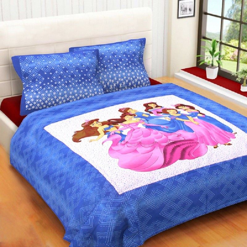 AJMERA BROTHERS 200 TC Cotton King Printed Flat Bedsheet  (Pack of 1, Multicolor)